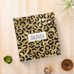 Wild & Exotic Leopard Print Pattern 3 Ring Binder