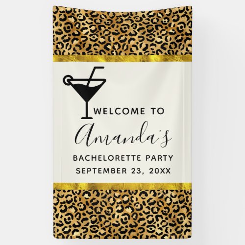 Wild  Exotic Leopard Print Pattern Bachelorette Banner