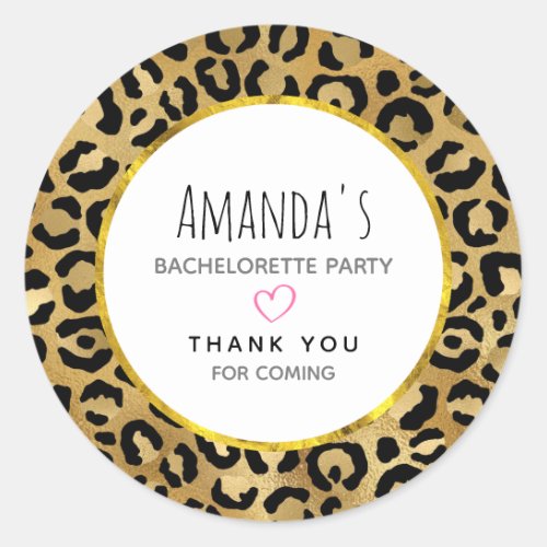 Wild  Exotic Leopard Print Pattern Bachelorette Classic Round Sticker