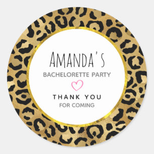 Wild & Exotic Leopard Print Pattern Bachelorette Classic Round Sticker