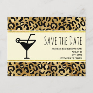 Wild & Exotic Leopard Print Pattern Bachelorette I Invitation Postcard