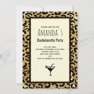 Wild & Exotic Leopard Print Pattern Bachelorette Invitation