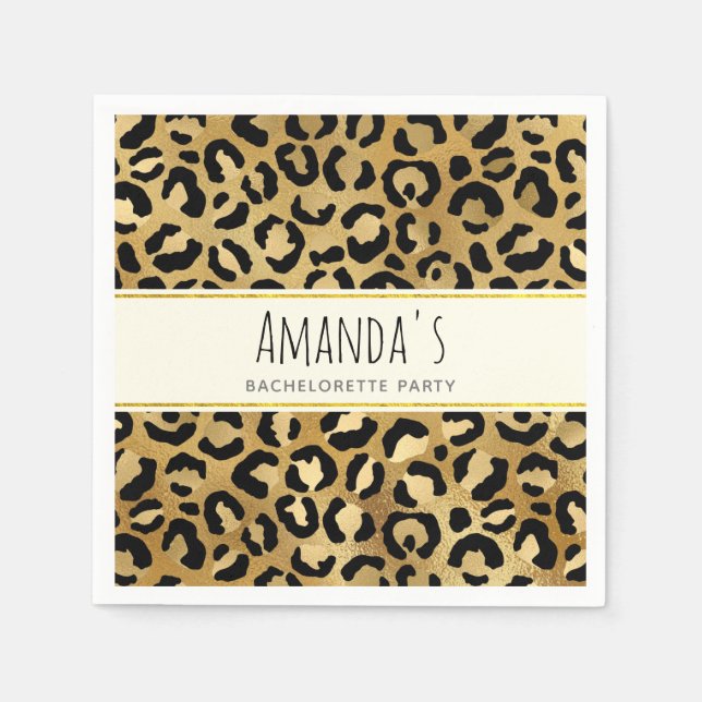 Wild & Exotic Leopard Print Pattern Bachelorette Napkins (Front)