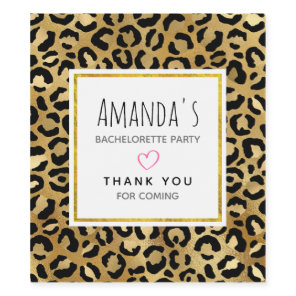 Wild & Exotic Leopard Print Pattern Bachelorette Wine Label