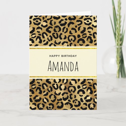 Wild  Exotic Leopard Print Pattern Birthday Card