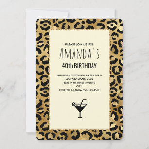 Wild & Exotic Leopard Print Pattern Birthday Invitation