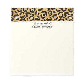 Wild & Exotic Leopard Print Pattern Border Notepad