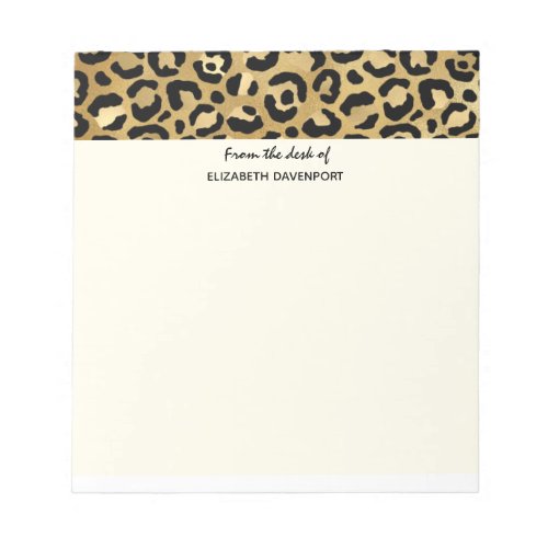 Wild  Exotic Leopard Print Pattern Border Notepad