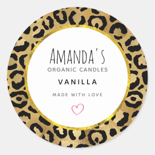 Wild  Exotic Leopard Print Pattern Candle Soap Cl Classic Round Sticker