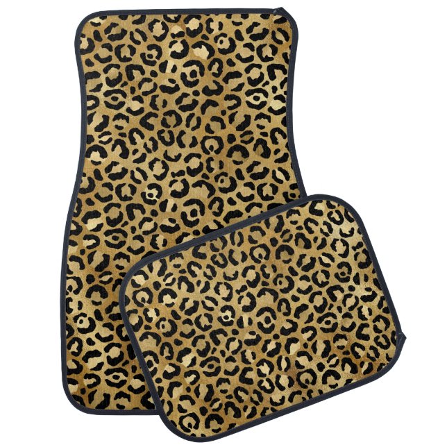Wild & Exotic Leopard Print Pattern Car Floor Mat (Set)