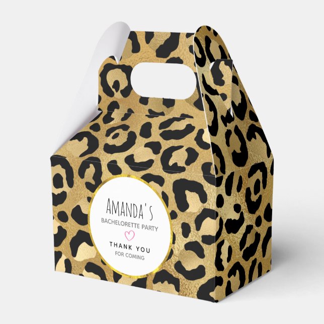 Wild & Exotic Leopard Print Pattern Favor Boxes (Front Side)