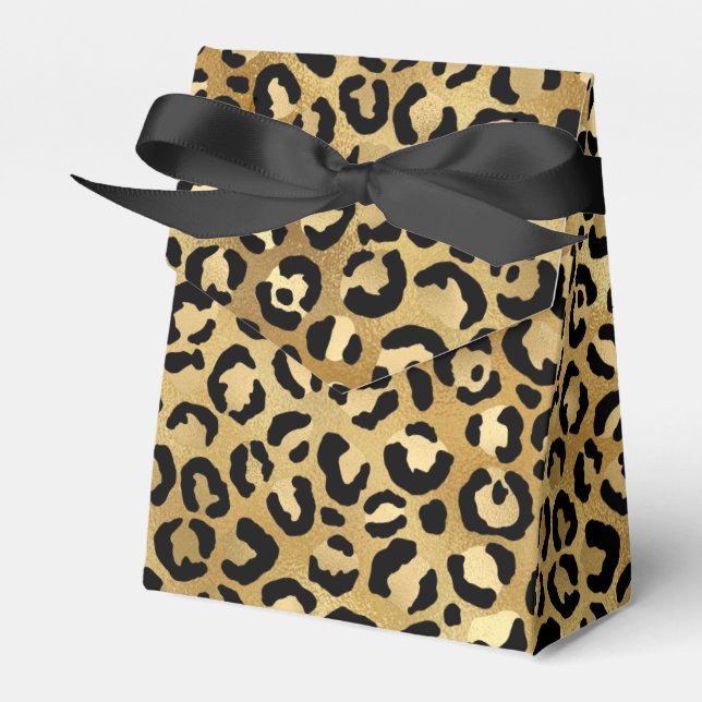 Wild & Exotic Leopard Print Pattern Favor Boxes (Front Side)