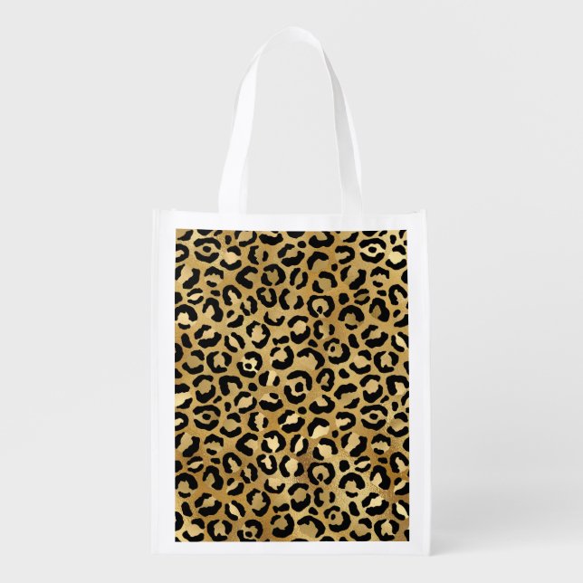 Wild & Exotic Leopard Print Pattern Grocery Bag (Front)