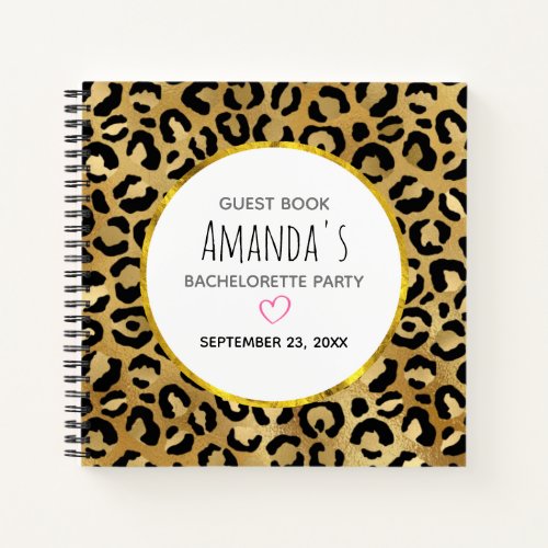 Wild  Exotic Leopard Print Pattern Guest Book