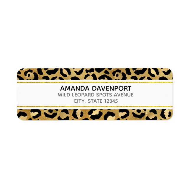 Wild & Exotic Leopard Print Pattern Label (Front)