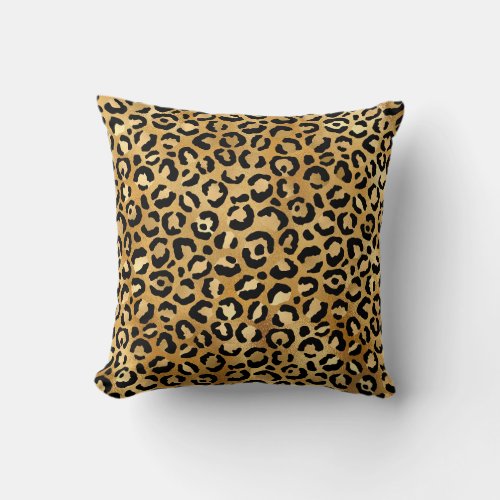 Wild  Exotic Leopard Print Pattern Throw Pillow