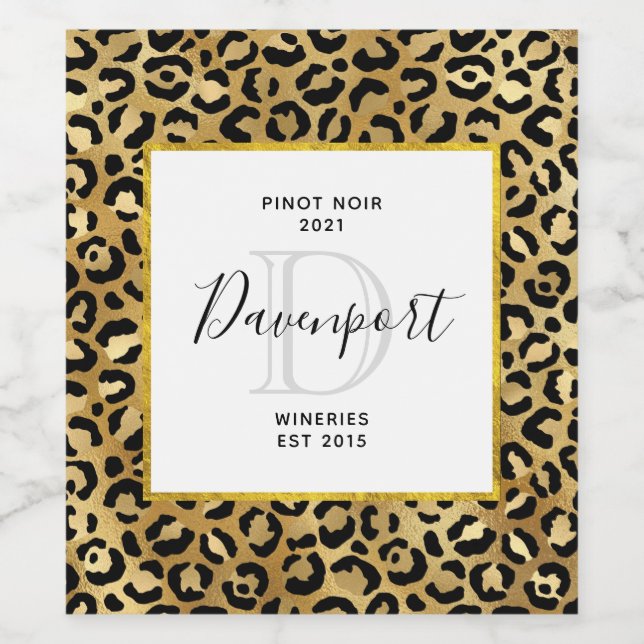 Wild & Exotic Leopard Print Pattern Wine making Wine Label (Single Label)