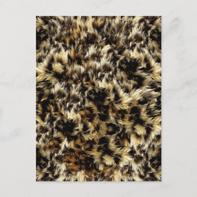 Wild Faux Fur Leopard Style Camo Print Postcard (Front)