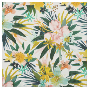 WILD FEELS Tropical Hibiscus Floral Fabric