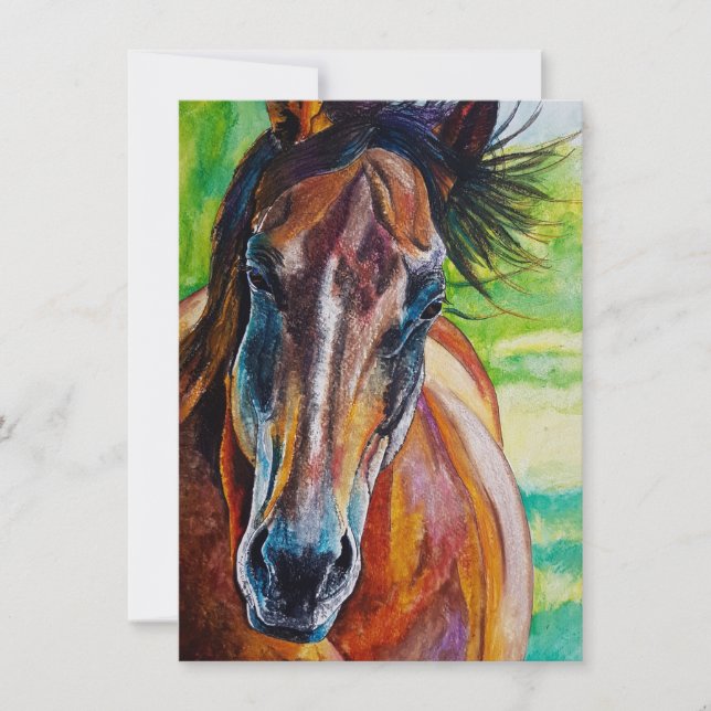 Wild Fire Horse Greetings Card (Front)