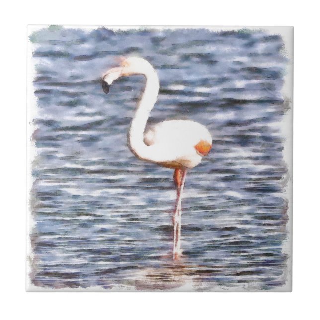 Wild Flamingo Ceramic Tile (Front)