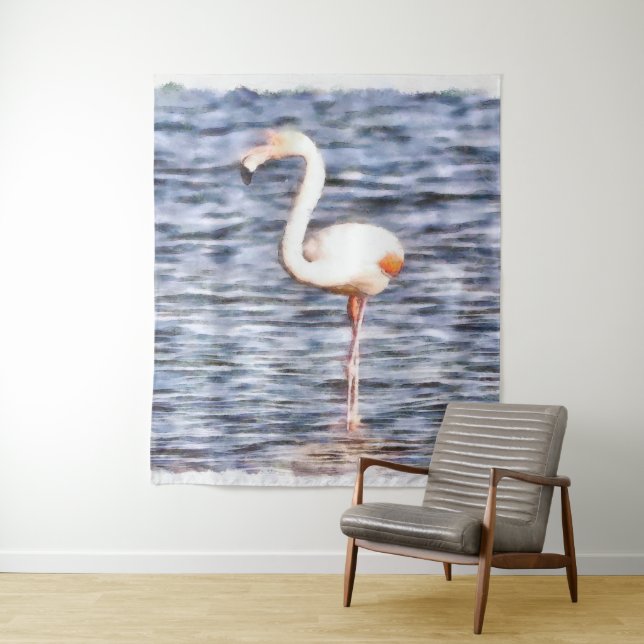 Wild Flamingo Tapestry (In Situ)