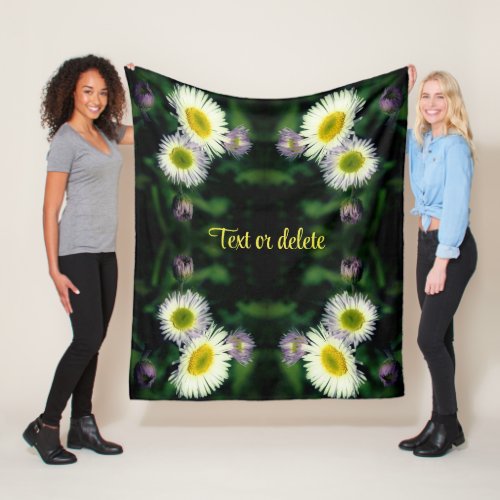 Wild Fleabane Daisy Flower Abstract Personalized Fleece Blanket