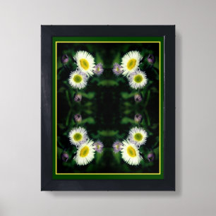 Wild Fleabane Daisy Flower Nature Art Abstract Framed Art