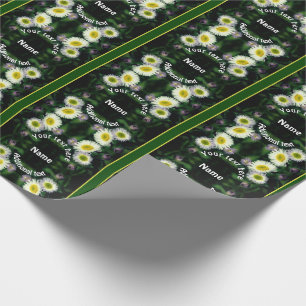 Wild Fleabane Daisy Flower Personalized Wrapping Paper