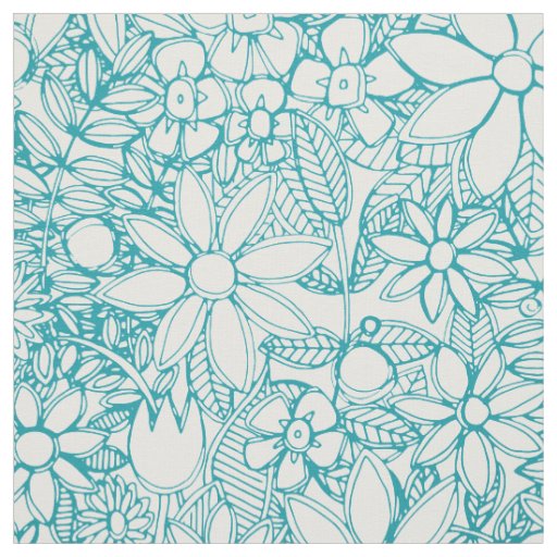 wild fleur blue fabric
