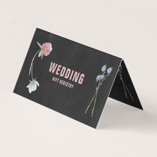 Wild Floral Chalkboard & Photo Gift Registry Card