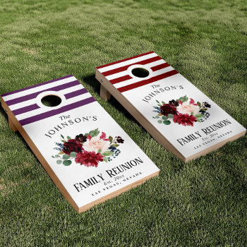 Wild Floral Family Personalized Cornhole Set by colorjungle at Zazzle