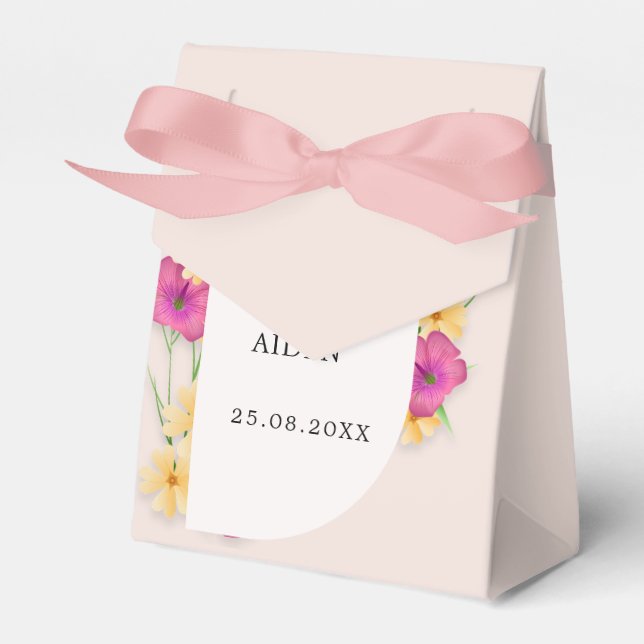 Wild Floral Meadow Wedding  Favor Boxes (Front Side)