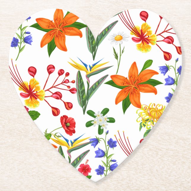 Wild floral  paper coaster (Front)