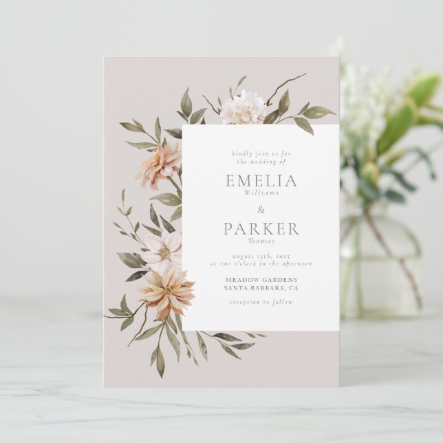 Wild Florals Invitation (Standing Front)