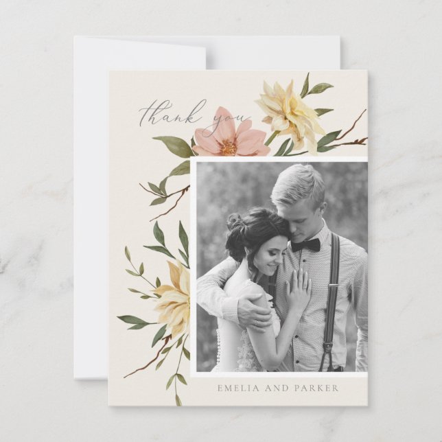 Wild Florals Thank You Card (Front)