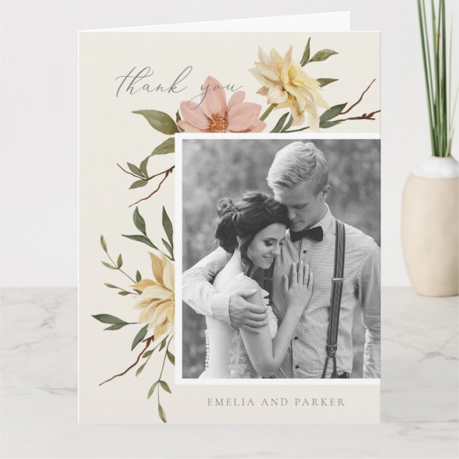 Wild Florals Thank You Card (Front)