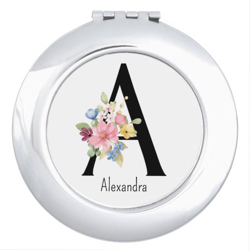 Wild Flower Alphabet A Compact Mirror