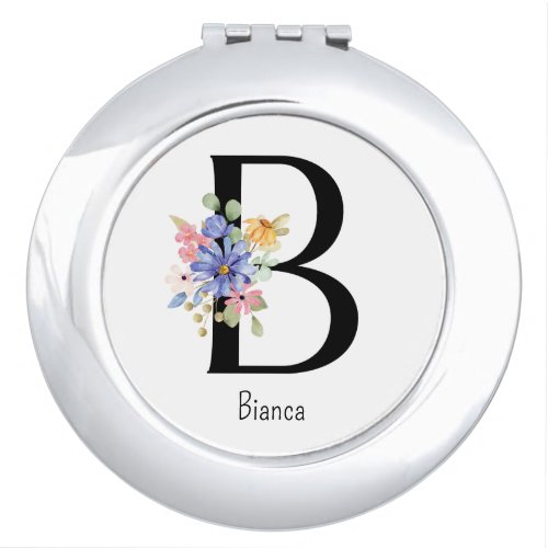 Wild Flower Alphabet B Compact Mirror