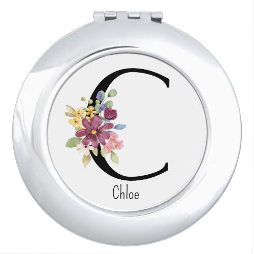 Wild Flower Alphabet C Compact Mirror