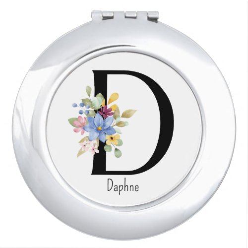 Wild Flower Alphabet D Compact Mirror