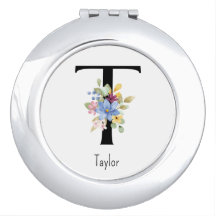 Wild Flower Alphabet T Compact Mirror
