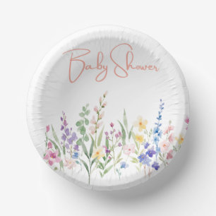 Wild Flower Baby Girl, Baby Shower Paper Bowls