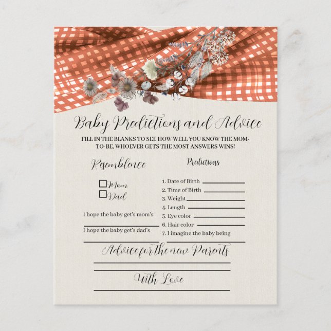 Wild flower Baby predictions and advice. (Front)