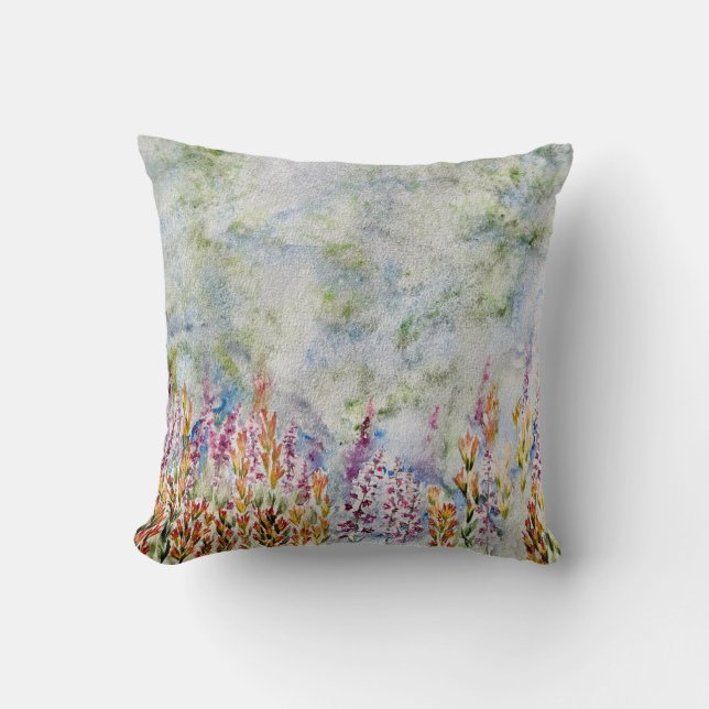 Wild Flower Beauty Throw Pillow (Front)