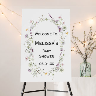 Wild flower blooms Welcome Party Sign