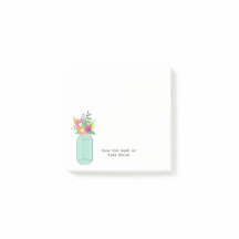Wild Flower Bouquet Mason Jar Monogram Teacher