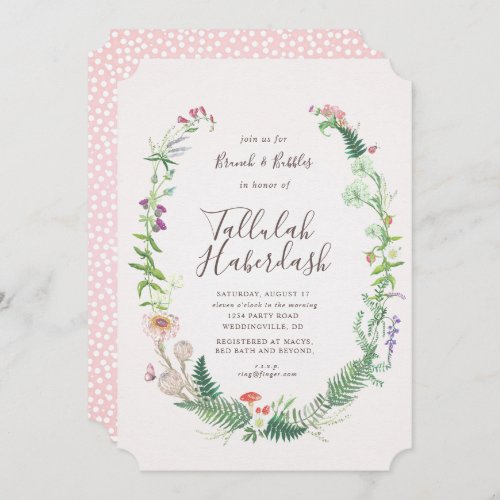 Wild Flower Brunch and Bubbly Invitation