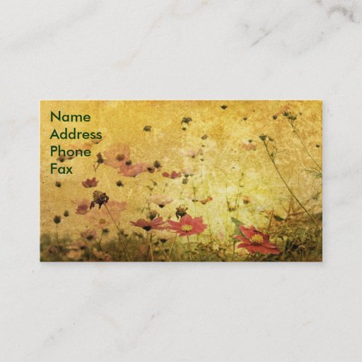 Customizable Wild Flower Business Cards