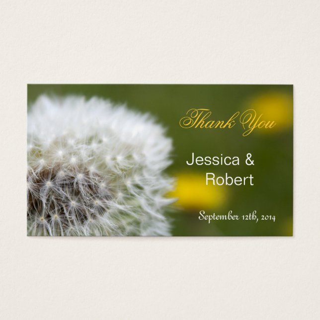 wild flower dandelion seeds wedding favor tag (Front)